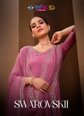 SWAROVSKII BY VIPUL CHIFFON SALWAR KAMEEZ WHOLESALER IN INDIA